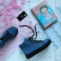 Ботинки из замши цвета джинс 51-3/152