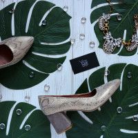 Бежеві туфлі-човники з принтом Арт. 657-1/47Ok