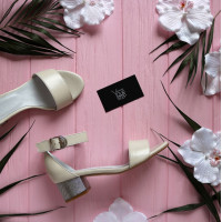 Босоніжки з бежевої шкіри Арт.: 615-3/415 Serebro