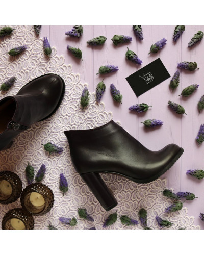 Ботильоны из кожи цвета баклажан Арт. 95-14/24Ок