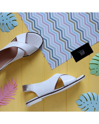 Сандали из белой кожи Арт. 10-17Lib