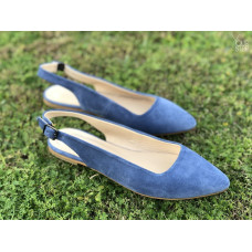 Слінгбеки з замші кольору джинс Арт.: 17-5