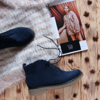 Черевики із синьої замші Арт. 12-20(Sn4)