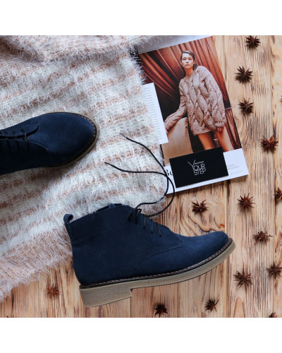 Черевики із синьої замші Арт. 12-20(Sn4)