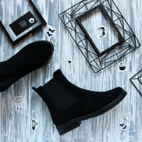 Челсі із чорної замші 12-1V(64)