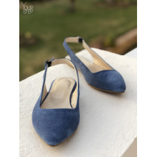 Слінгбеки з замші кольору джинс Арт.: 17-5