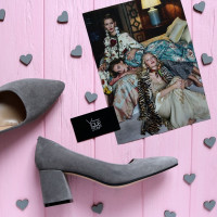 Туфлі-човники з сірої замші Арт. 657-1/47Ok