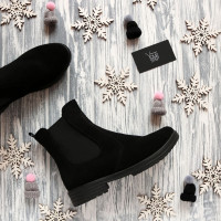 Челсі із чорної замші 12-1/153