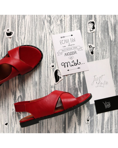 Сандали из красной кожи Арт. 10-17Lib