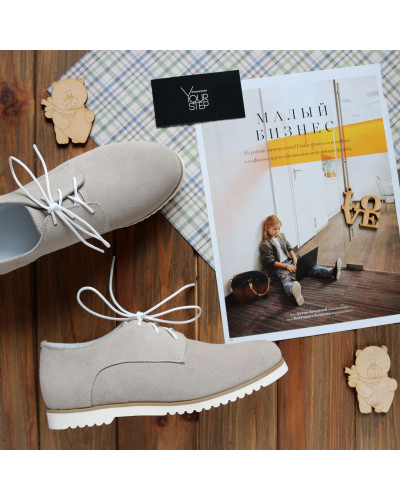 Кеды из бежевой замши Арт. 100-1Kr ДОП*