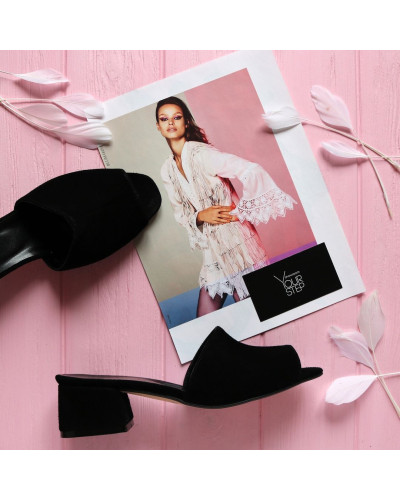 Мюлі із чорної замші Арт. 456-2/53Ок