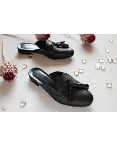 Мюлі із чорної шкіри Арт. 156-2Hil