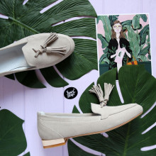 Лофери із бежевої замші Арт. 156-1