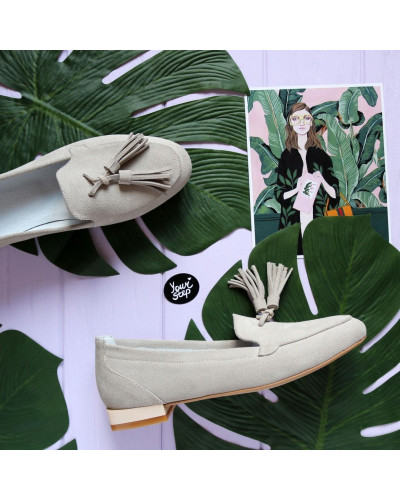 Лофери із бежевої замші Арт. 156-1