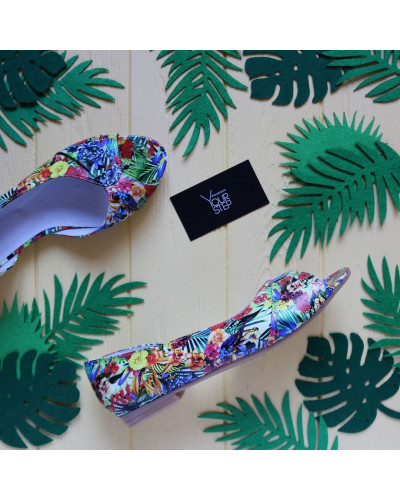 Шкіряні балетки з принтом Арт. 05-2