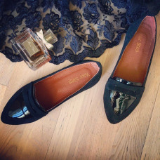 Балетки з синьої замші Арт. 16-3