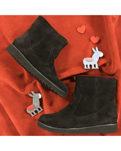 Ботинки из черной замши Арт. 12-19