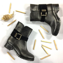 Полусапоги из черной кожи со съемной пряжкой Арт. 30-2