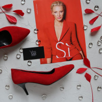 Червоні туфлі-човники з натуральної замші Арт. 657-1/36