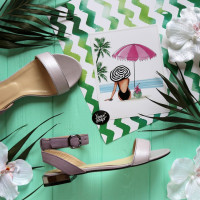 Босоножки из лиловой кожи с блестками Арт.: 06-2/33