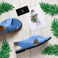 Сандали из голубой кожи Арт. 10-17Lib