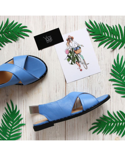 Сандали из голубой кожи Арт. 10-17Lib