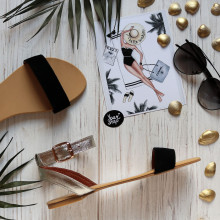 Босоножки из черной замши и золотой кожи Арт.: 06-2