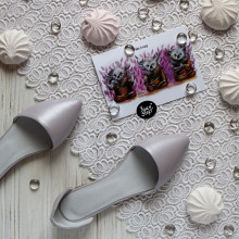 Балетки з лілової шкіри з гострим носом Арт.: 17-1