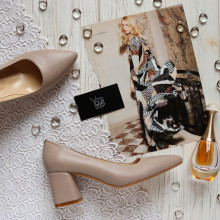 Бежеві шкіряні туфлі-човники Арт. 657-1/47Ok