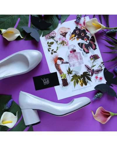 Туфли из серой кожи с блестками на низком каблуке Арт. 605-4/45Ок