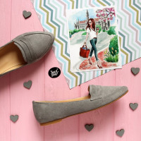 Балетки з світло-сірої замші Арт. 16-3