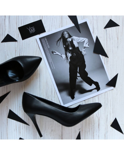 Туфлі-човники з чорної шкіри Арт. 35-1