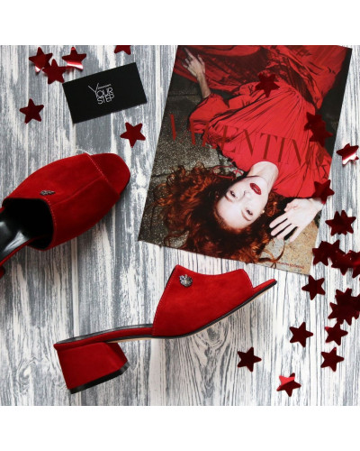 Мюлі червоного кольору Арт. 456-2/53Ок