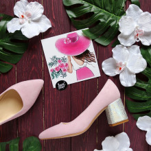 Рожеві туфлі-човники з велюру Арт. 657-1/47Ok