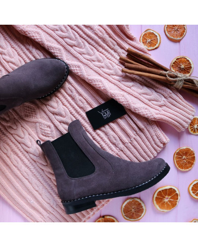 Челсі із замші кольору какао 12-1V(64)