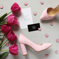 Туфлі-човники з рожевого велюру Арт. 35-5/24Ок