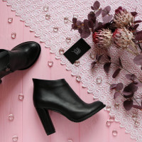 Ботильоны из кожи черного цвета Арт. 95-14/24Ок