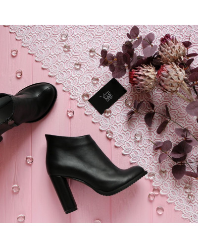 Ботильоны из кожи черного цвета Арт. 95-14/24Ок