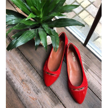 Балетки червоного кольору з фурнітурою Арт. 16-4F