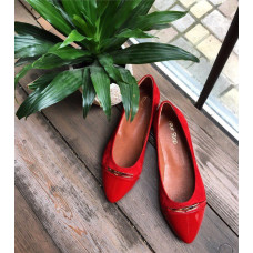Балетки червоного кольору з фурнітурою Арт. 16-4F