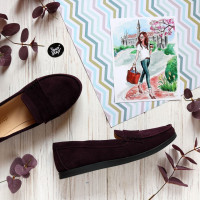 Мокасины из замши цвета баклажан Арт. 05-10(Am4)