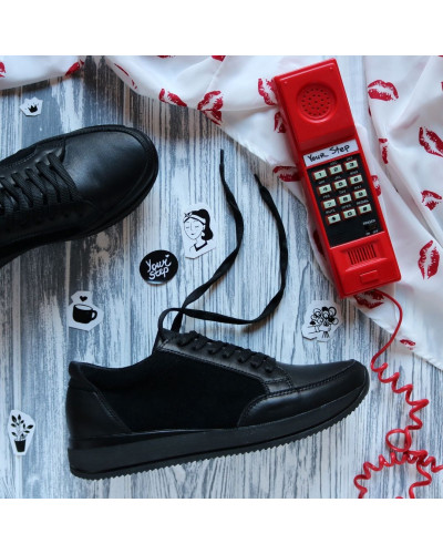 Кросівки із чорної шкіри Арт. Om-2/151