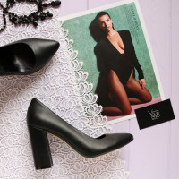 Туфлі-човники з чорної шкіри Арт. 35-1/44Ок