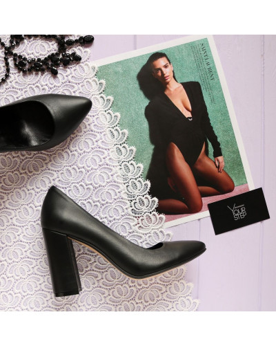 Туфлі-човники з чорної шкіри Арт. 35-1/44Ок