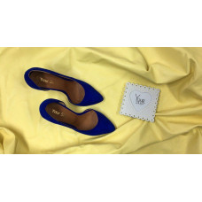 Туфлі-човники з яскраво-синього велюру Арт. 35-5