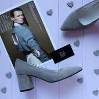 Туфлі-човники з сірої замші Арт. 657-1/47Ok