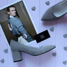 Туфлі-човники з сірої замші Арт. 657-1/47Ok