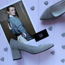 Туфлі-човники з сірої замші Арт. 657-1/47Ok