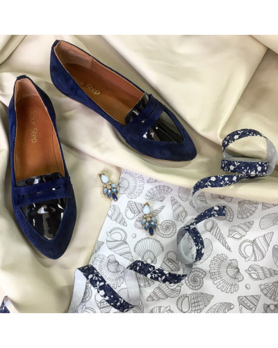 Балетки з синьої замші Арт. 16-3