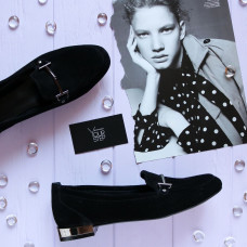 Лофери із чорної замші Арт. 156-1-2578